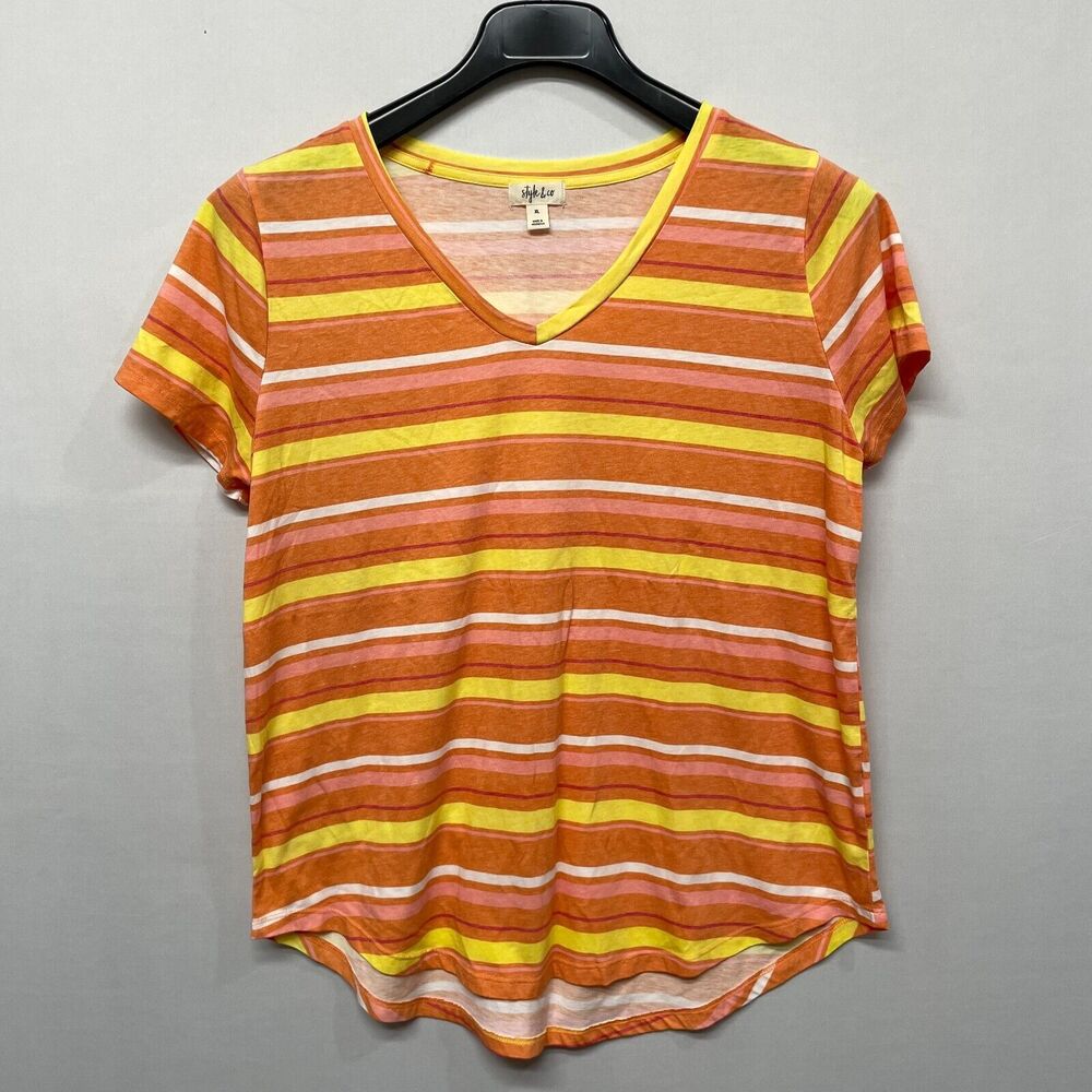 Style & Co Women Short Sleeve T-Shirt Tee Top Size XL X-Large Cotton M223 -25